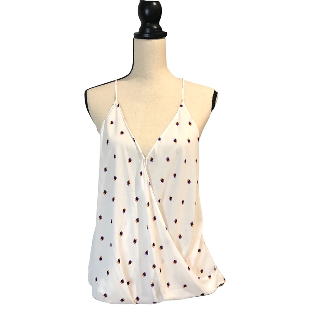 Lush button snap cross over spaghetti v neck top size M